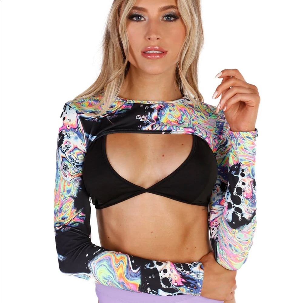 iHeartRaves Crop Long Sleeve Top